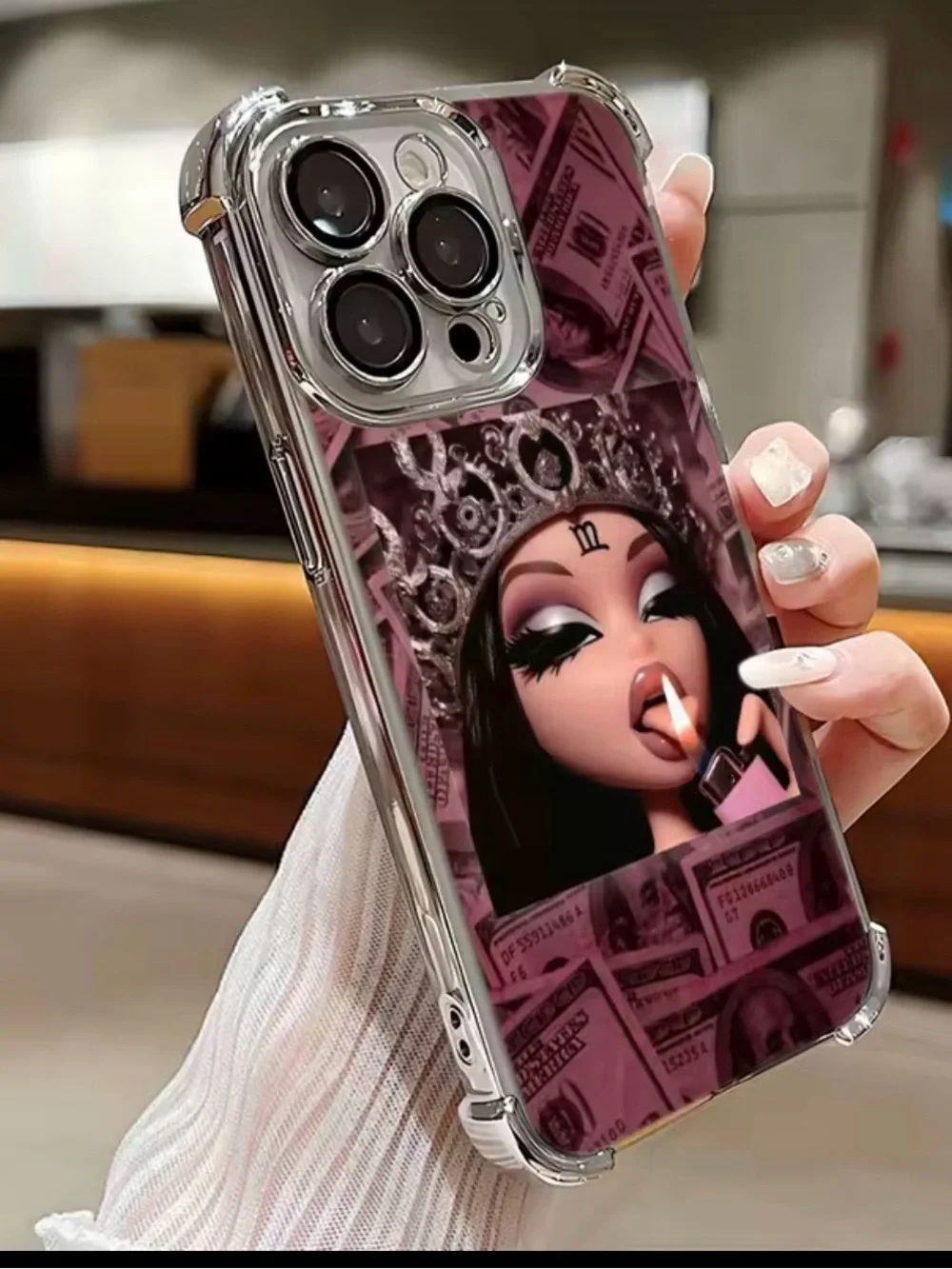 Stylish Pink Money Queen Phone Case for iPhone